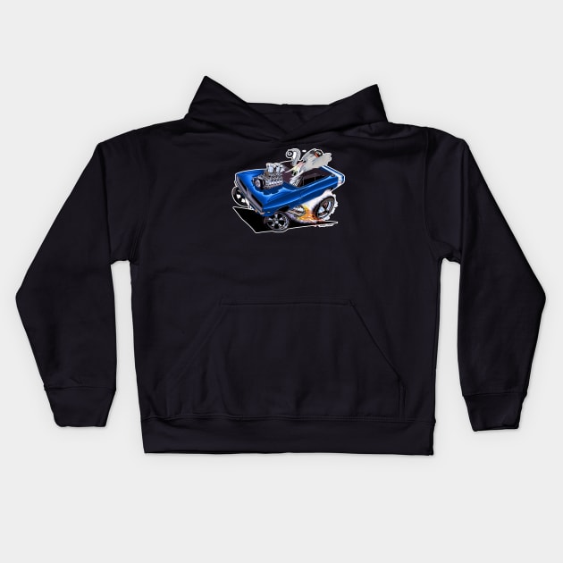 FULL CHARGE blue 69 Charger Kids Hoodie by vincecrain